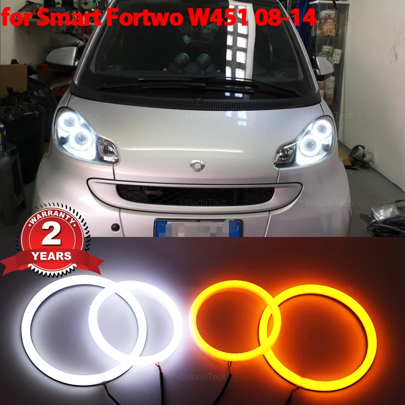 

Cotton LED Angel Eyes Kit Halo Ring Headlight Lamps For Brabus Smart Fortwo W451 Mk2 2008-2014 Ultra Bright Refit turn signal