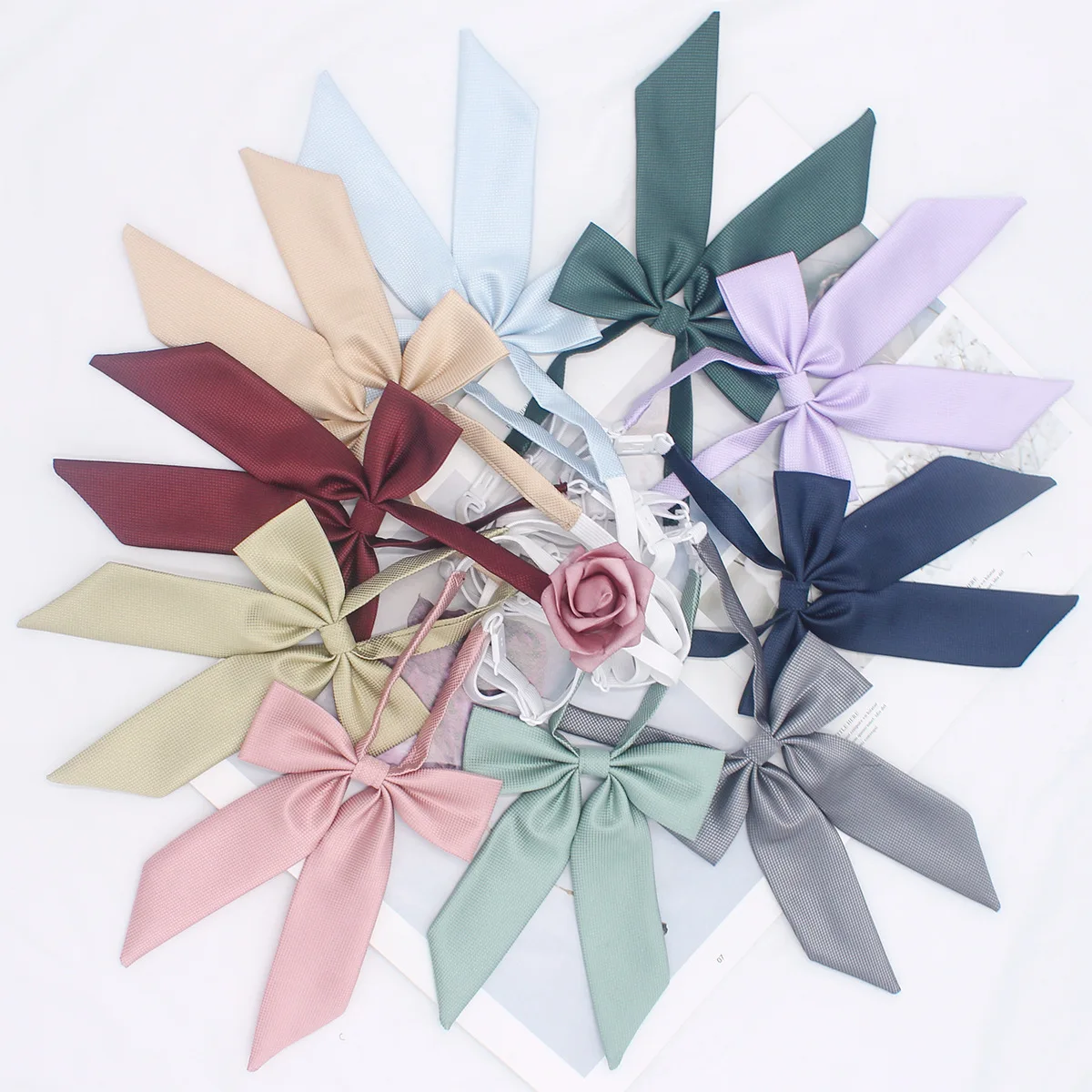 

Галстук-бабочка в клетку с маленькой ручкой, однотонный галстук-бабочка Jk в студенческом стиле, Униформа, рубашка, аксессуары для одежды для девочек