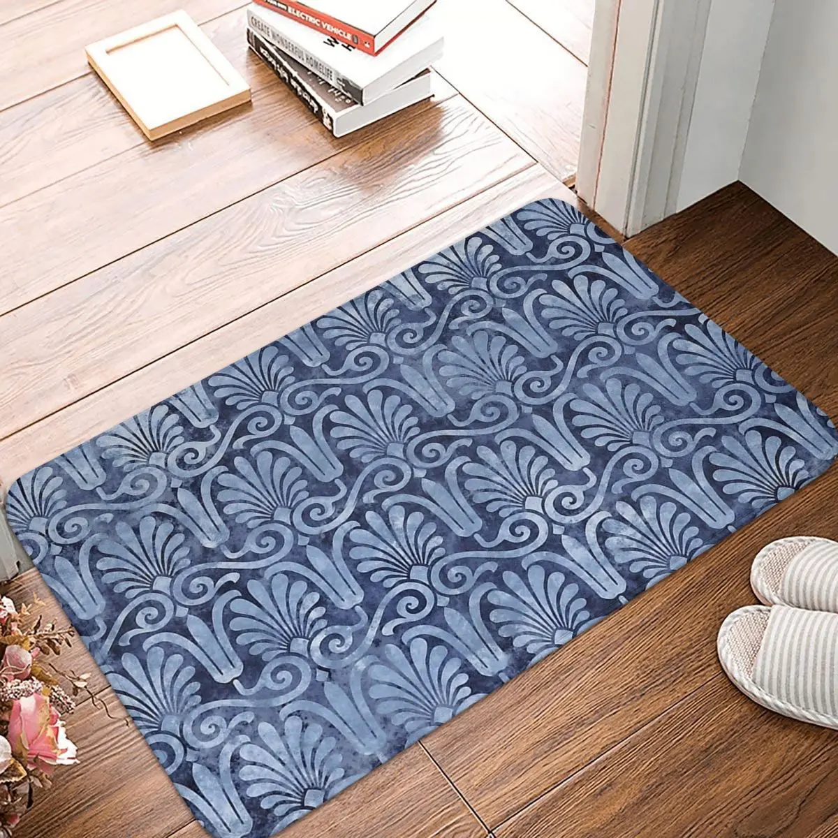 

Ancient Rome Non-slip Doormat The Odyssey Greek Theme Sirens Key Ornament Waves Bath Kitchen Mat Welcome Carpet Flannel Pattern