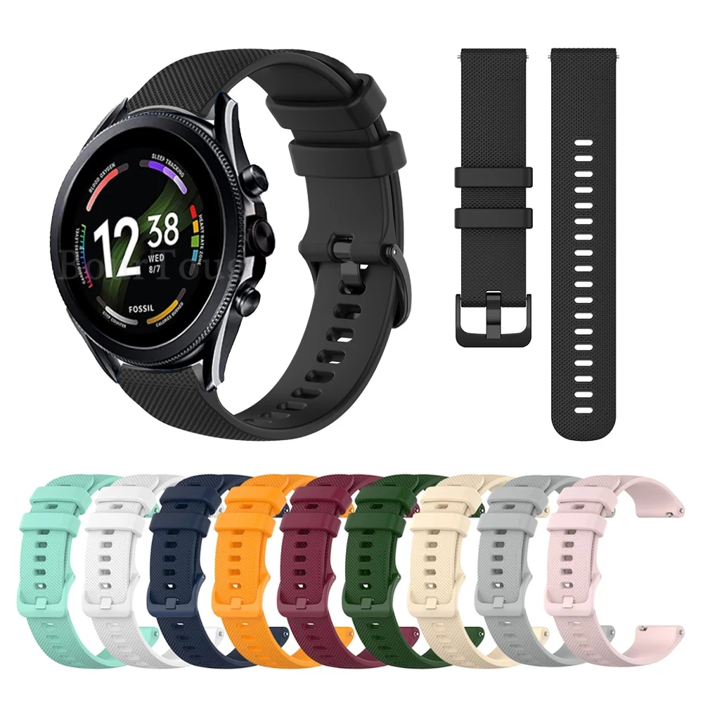 

Silicone Band For Fossil GEN 6 44mm 42mm GEN6 Wristband For Fossil GEN 5 5E/GEN5 LTE 45mm SMARTWATCH Strap Replacement Watchband