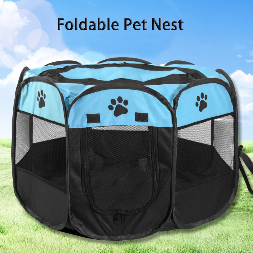 

Cat delivery room pet octagonal cage fence scratch-resistant Oxford cloth foldable cat and dog tent