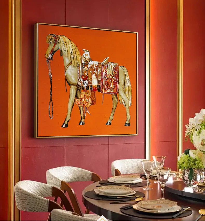 

European Royal Knight Companion Horse Painting Poster Printing Wall Art Picture for Living Room Home Decor