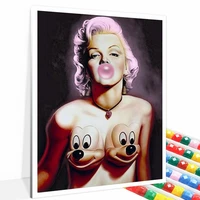 5d diy diamond painting marilyn monroe embroidery set cross stitch crafts full drill square round sexy lady family mural