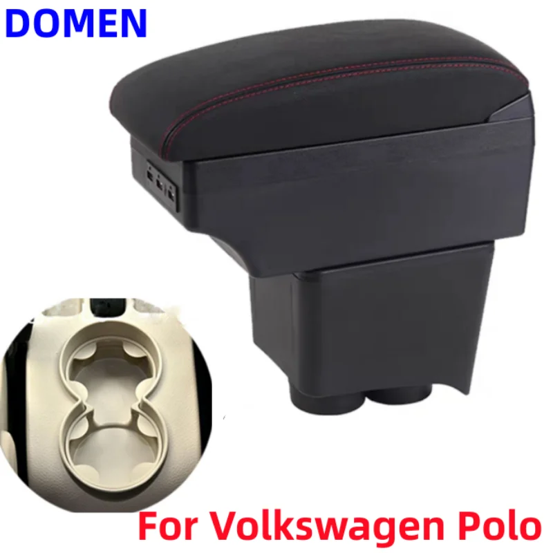 

For Volkswagen Polo Armrest For VW Polo 9N 3 Car Armrest box 2002-2009 Retrofit parts Storage box car Interior accessories USB