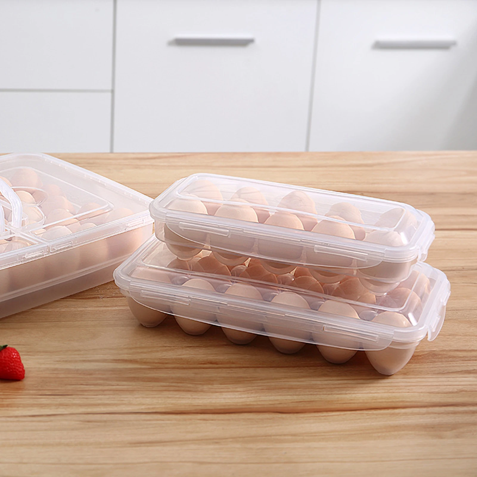 

10/18 Grid Egg Storage Box Kitchen Storage Egg Tray With Lid Refrigerator Egg Box Egg Drop Rack Plastic Transparent Organizer