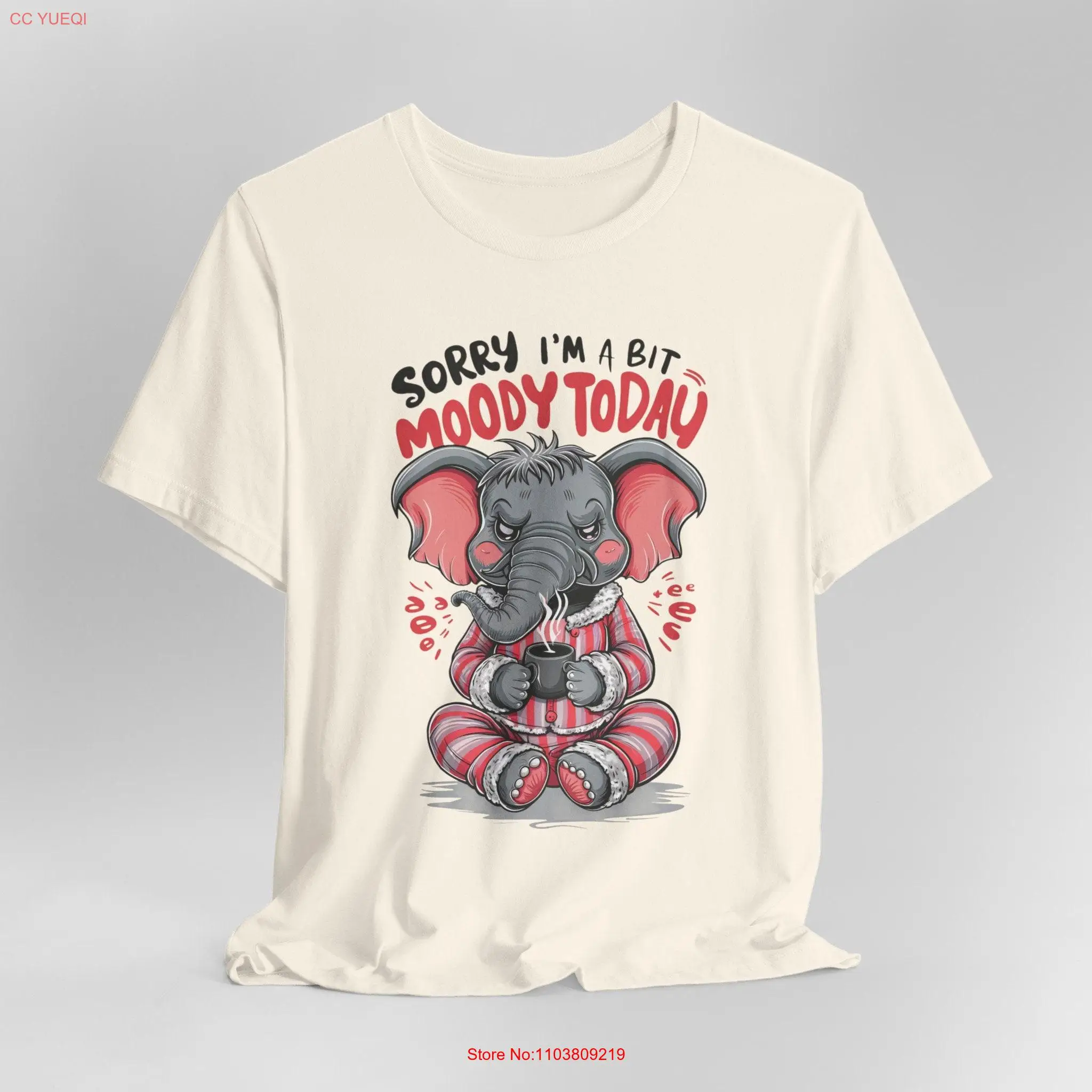 Футболка Извините я настроею сидящий слон забавный и игривый дизайн длинные или