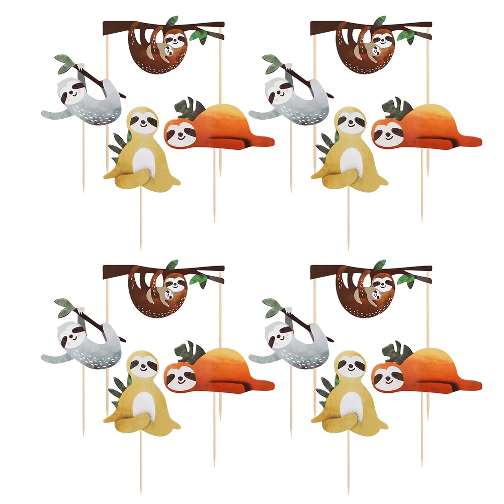 16 шт. ленивый рак с милым ленивцем торт вставка украшение для открытки топпер дня