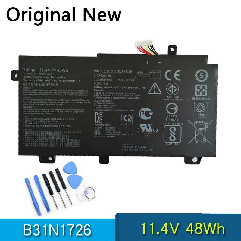 

NEW Original B31N1726 Laptop Battery For ASUS FX504 FX86 FX80GM FX505GE FX505DT FX80GE PX505GE GD FX505GM FX86G TUF565GD TUF554G