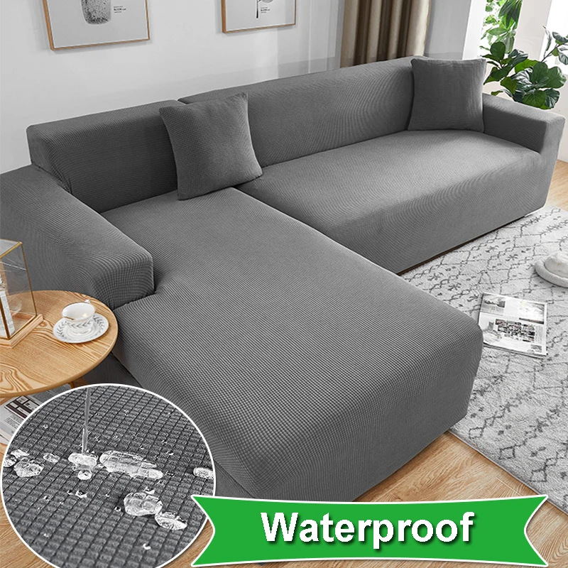 

Waterproof Elastic Sofa Cover for Living Room 1/2/3/4 Seater Thick Polar Fleece L-Shaped Corner Sofa Cover Armchair Protector