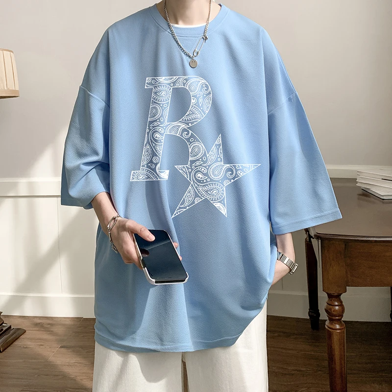 

Summer Short Sleeves Harajuku Korea Fashion White Black T Shirt Streetwear Hip Hop Oversize T-shirt Mens Top Tees Tshirt Clothes