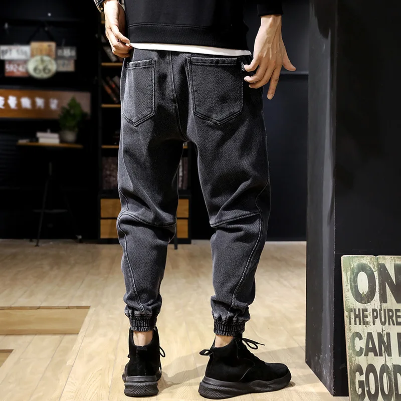 DEEPTOWN Black Denim Garem Pants Men Streetwear Loose Jeans Vintage Fashion Trousers Male Japanese Casual Jogger Plus 4XL Spring