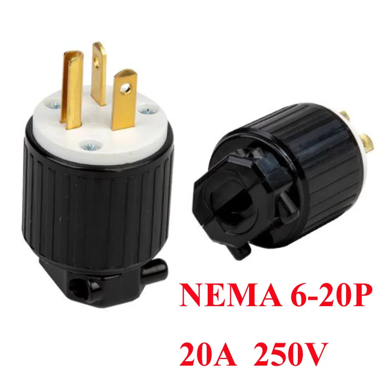 

Черная медная Съемная Силовая розетка NEMA 6-20P 6-20R, американская, Канада, Япония
