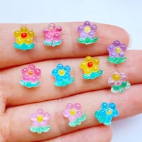 40pcs cute mini colorful flower charms for acrylic nails resin nail art multi design decoration jewelry manicure nail art gems