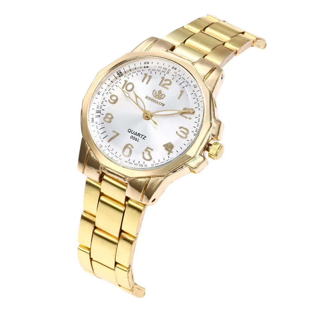 

Women Fashion Stainless Steel Band Analog Quartz Wristwatches Gold Silver Round Wrist Watch Montres Femmes Relogio Feminino
