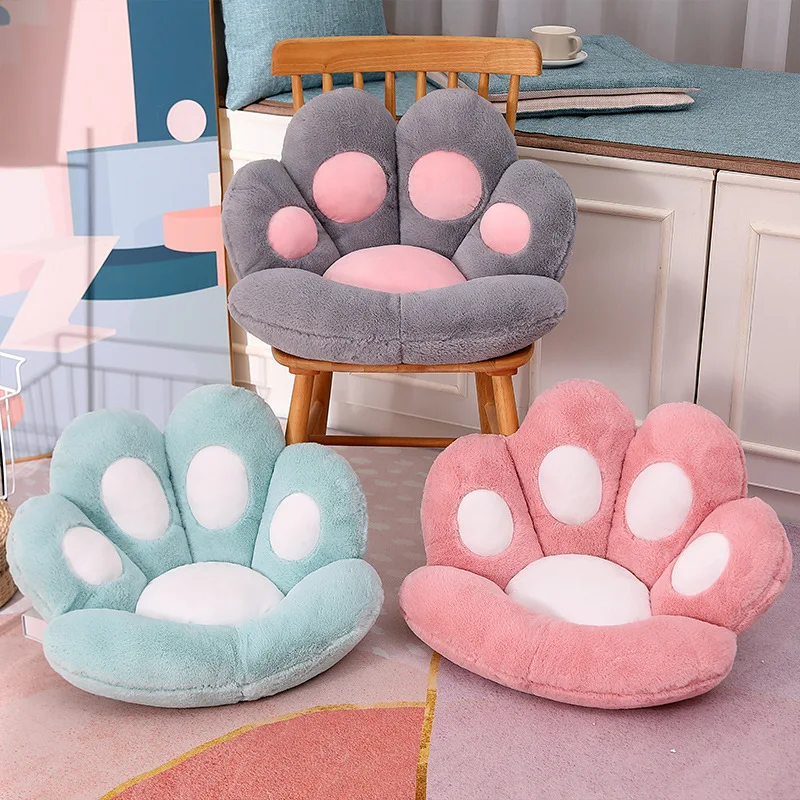 

Hot sale Cat's Paw Shape Seat Cushions and Cushions All-in-one Office Sedentary Cute Girl Winter Plush Chair Cushion Butt Pad