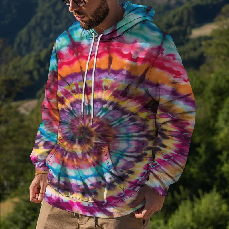 

3D Priting Gradual Change Tie Dye Men's Hoodies Fashion Sweatshirt Casual Pullover Hoodie Jacket New Plus Size Sportswear