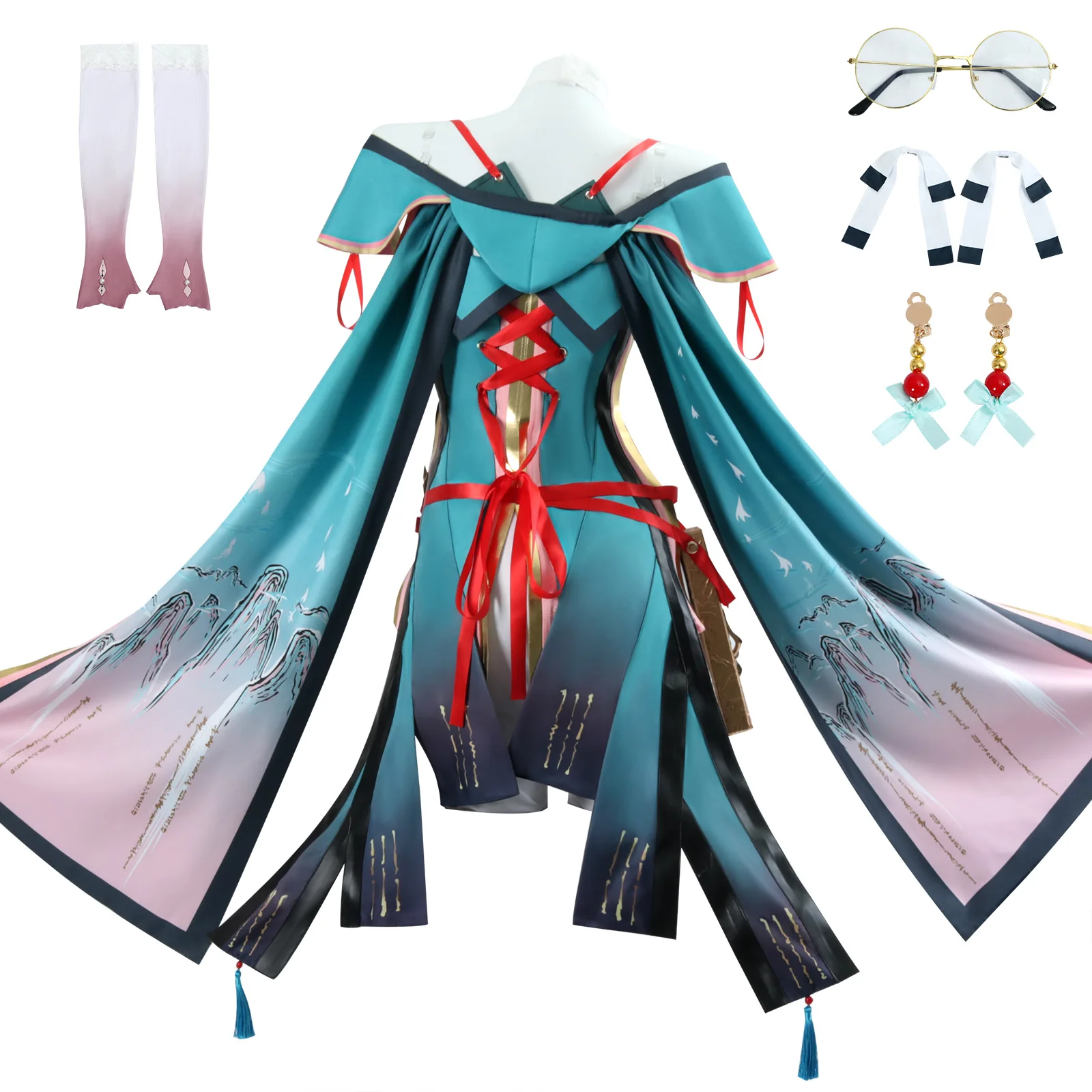 Wuthering Waves Zhezhi Cosplay Costume Chinese Style Sexy Dress Accessories Props Halloween Carnival Party for Women Girls