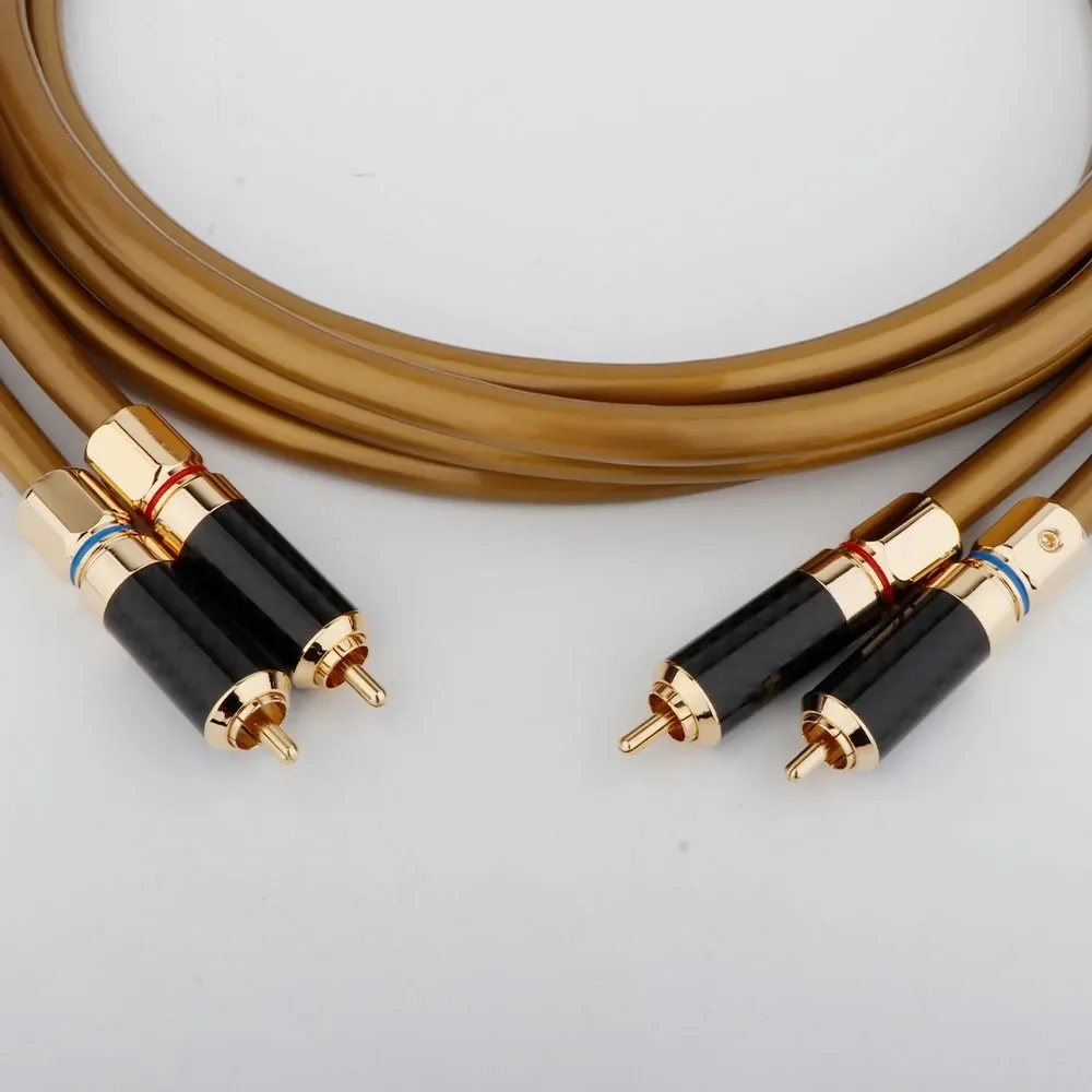 Высококачественная пара HI Fi RCA-кабель Hi-Fi Preffair X421 с разъемом RCA из углеродного