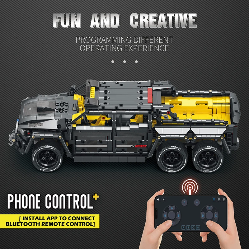 Продажа Reobrix 2162 шт., 2,4 г, сборные кирпичи, игрушки город МОС, технический большой внедорожник, строительные блоки, приложение Pаспродажа Reobrix 2162 шт., 2,4 г, сборные кирпичи, игрушки город МОС, технический большой внедорожник, строительные блоки, приложение