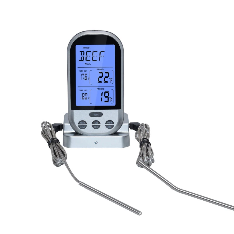 Модернизированный беспроводной термометр для барбекю с двумя иглами кухонный