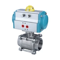 wenzhou 2way 3pcs threaded stainless steel iso 521 pneumatic actuator ball valve