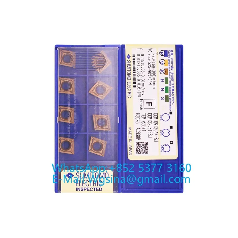 Токарные пластины CCMT CCMT0602 04, CCMT09T3 04 08, CCMT1204 08 N-LUW, N-SU, N-MU, N-SC, AC8025P, AC8035P, 10 шт., 100% оригинал (art.: 3920da4704e6f) - 3920da4704e6f