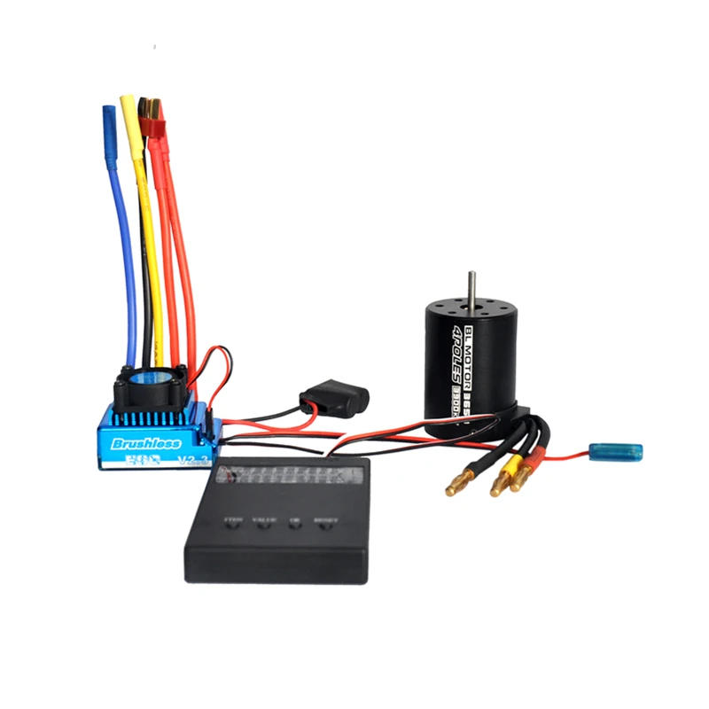 

3650 3900kv Brushless Motor /4 Poles 12 Slots High Torque Motor + 45A/60A/80A/120A Brushless ESC For 1/10 Scale RC Car