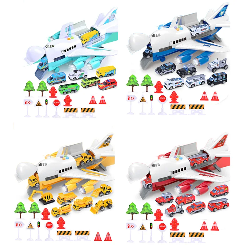 

Music Story Simulation Track Inertia Children's Toy Aircraft Storage Passenger Plane Police Fire Rescue Baby Boy Toy Car