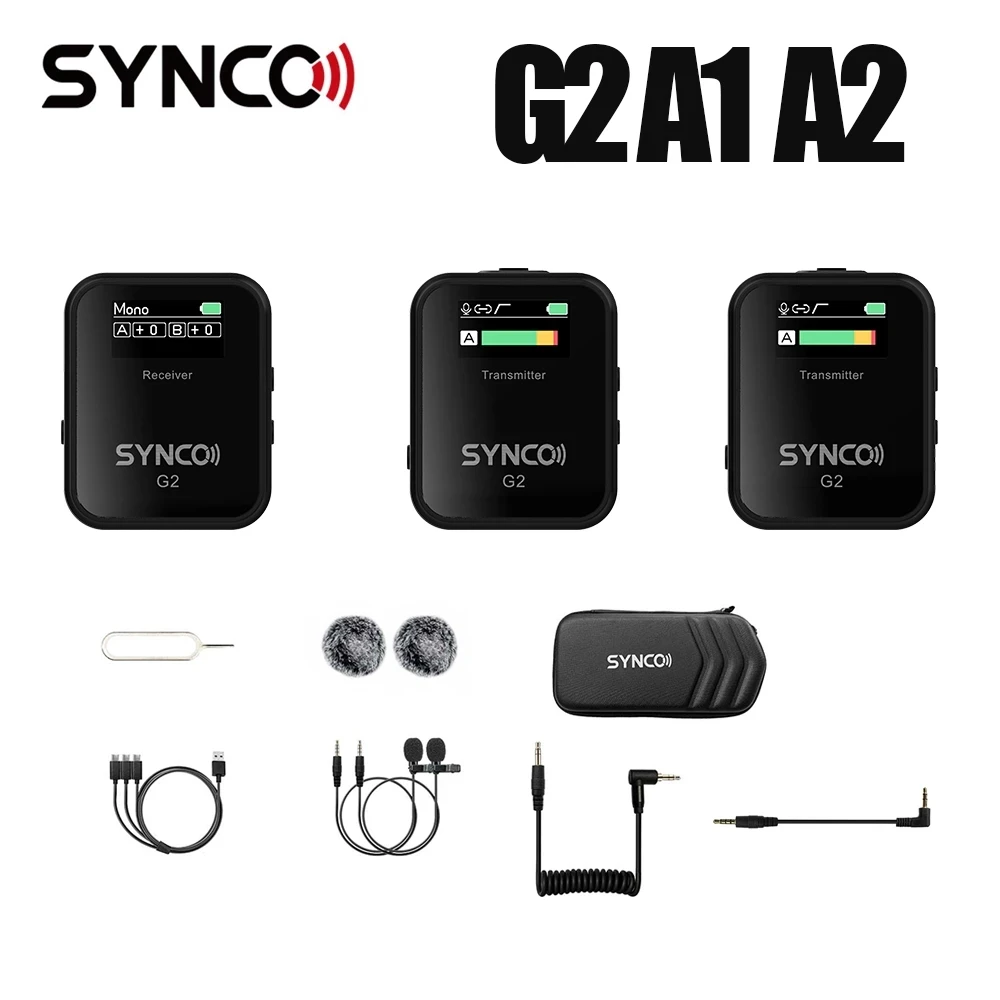 

Микрофон SYNCO G2A1 G2A2 G2 A1 A2, беспроводной петличный микрофон, микрофон для смартфона, настольная цифровая зеркальная камера, мониторинг в режим...