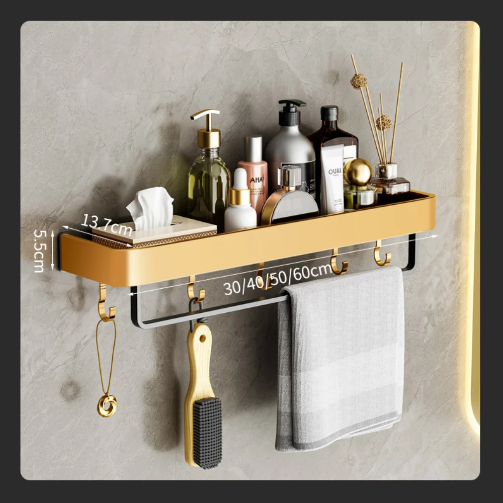 Роскошный держатель-органайзер для ванной комнаты с золотым отверстием душа и