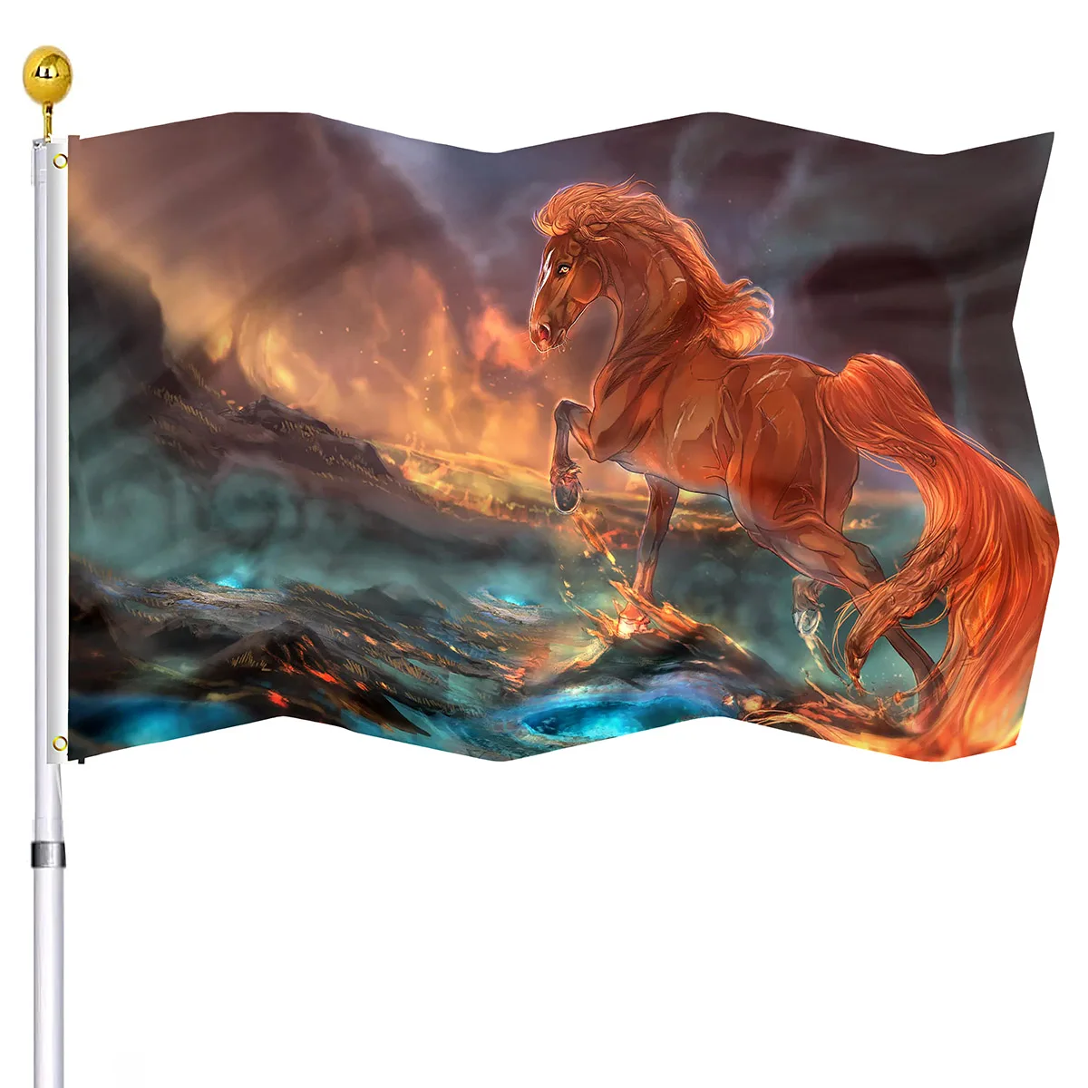 

Horse Flags Vivid Color Painting Banner Flag with Brass Grommets Party Indoor and Outdoor Decor Polyester Flags for Women Men