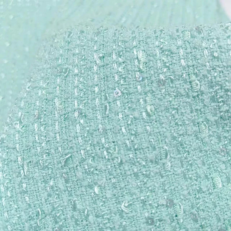 Сплошной цвет окрашенная в пряжу плетеная твидовая ткань для женщин осенняя