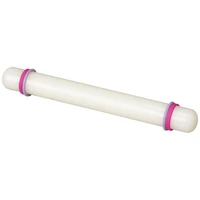 23 cm non stick sugar craft fondant rolling pin high quality plastic white dough roller decorating gift roller with guide rings