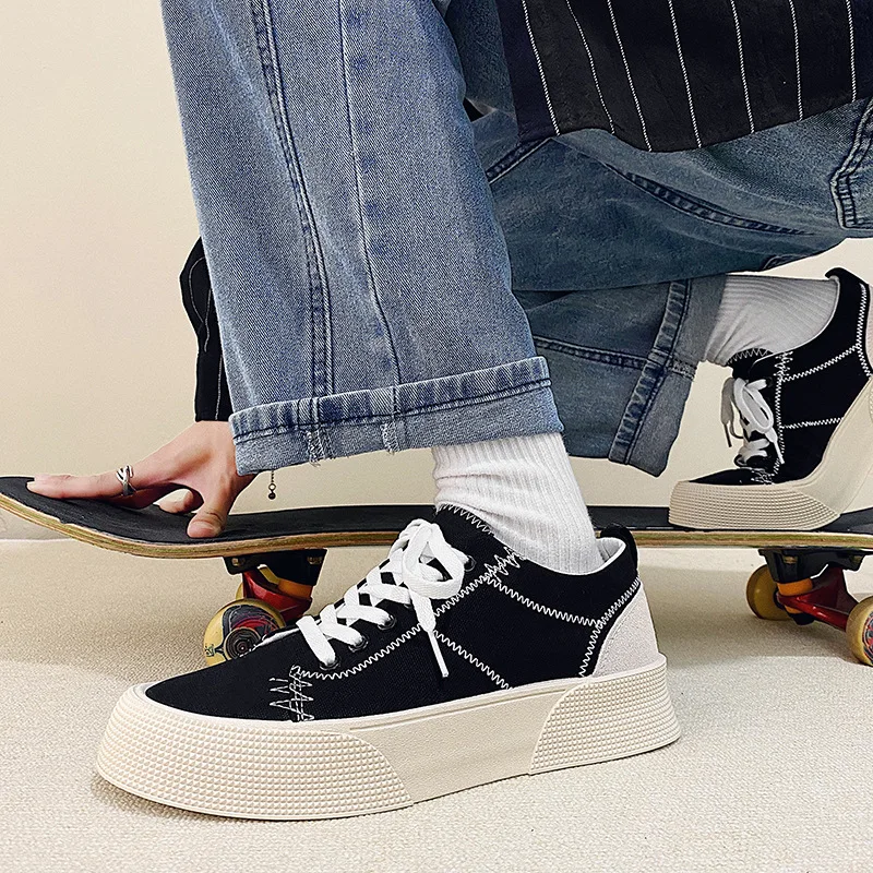 

Мужские парусиновые туфли, Универсальные однотонные, с низким верхом, на шнуровке, маленькие белые, простая Спортивная повседневная обувь н...