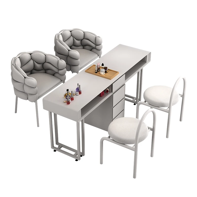 Кремовый Маникюрный Стол и стул набор японский одинарный двойной маникюрный для