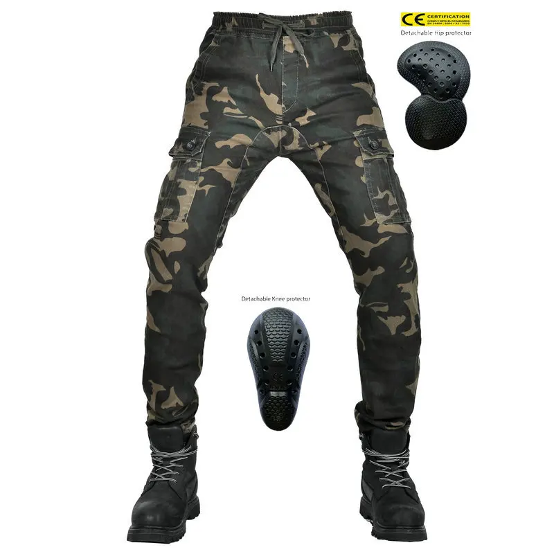 Camouflage Trousers Tooling Locomotive Pants High Qualit Moto Protective Riding Motorcycle Parts For Women Men Man Jeans Pants