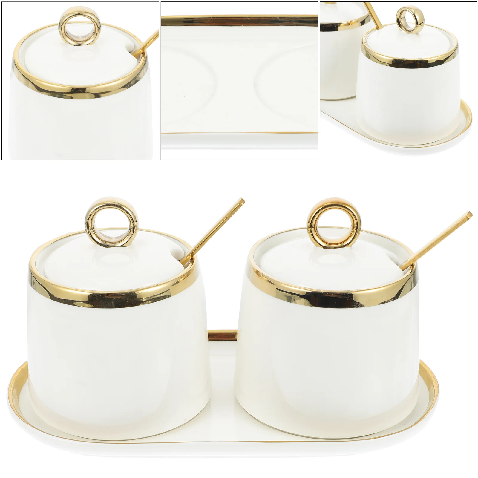 

Сахарные чаши с крышкой, искусственные ложки, лоток, миски для соли, 1 комплект