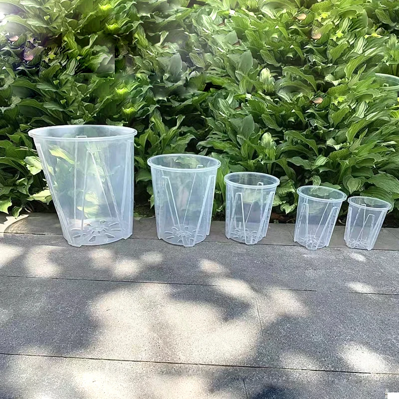 5 Pcs Root Control Transparent flower Pots Breathable Plastic plant Pots Nursery Pots For Planting Phalaenopsis Orchids
