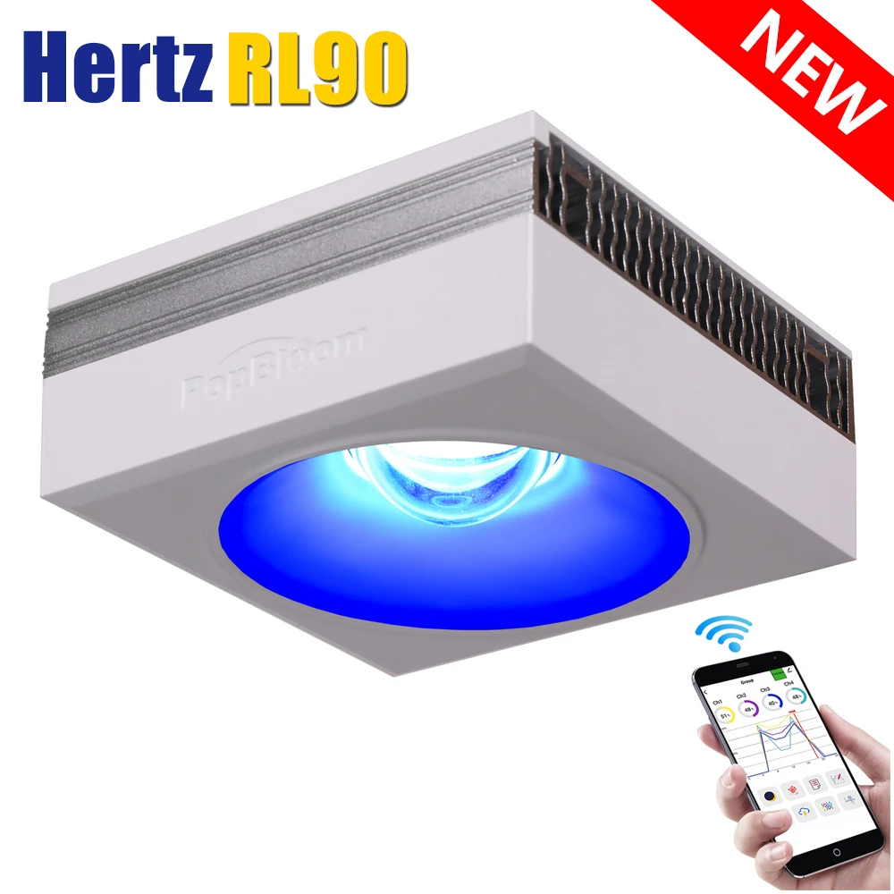 

PopBloom RL90 WiFi Led Aquarium Light Reef Coral Led Lamp for Aquarium 40-60cm Saltwater SPS/LPS Corals Light for Aquarium Tank