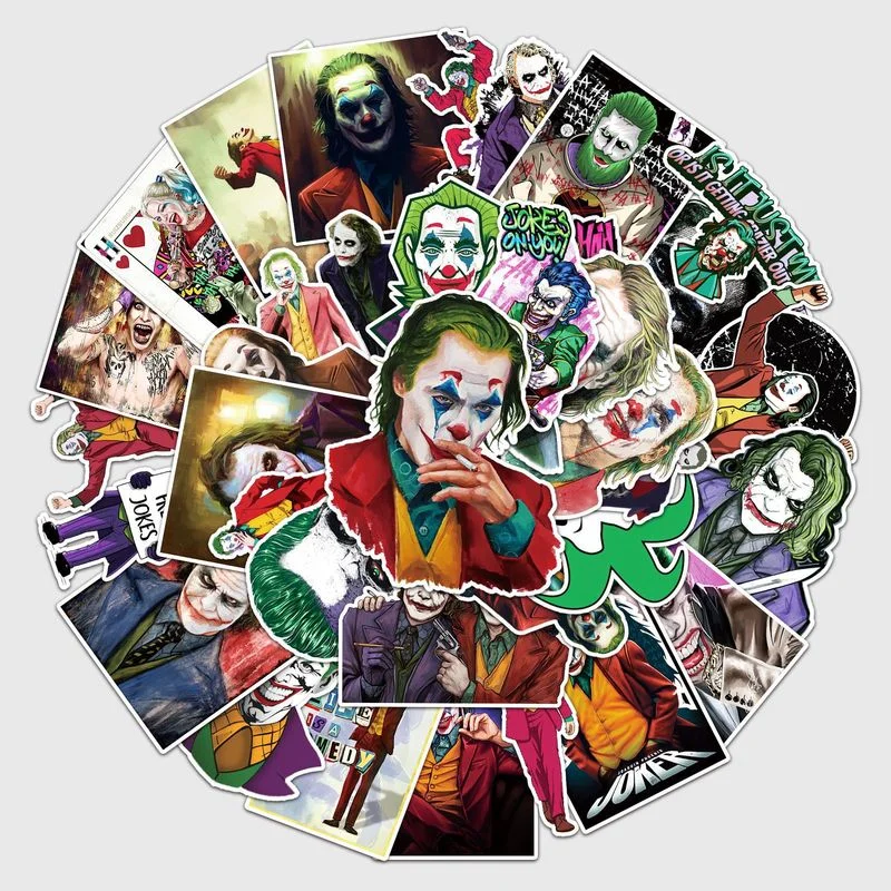 

Cartoon The Joker Stickers For Car Laptop Phone Case Fridge Scrapbook Waterproof Decal Graffiti Sticker Toys Kids Gifts