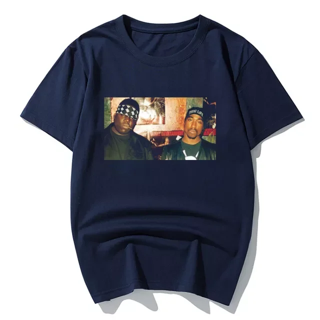 

2022NEW Tupac Shakur and Biggie Smalls T-Shirt Women men Summer Funny Vintage T-Shirt Streetwear unisex Clothes Hip Hop Harajuku