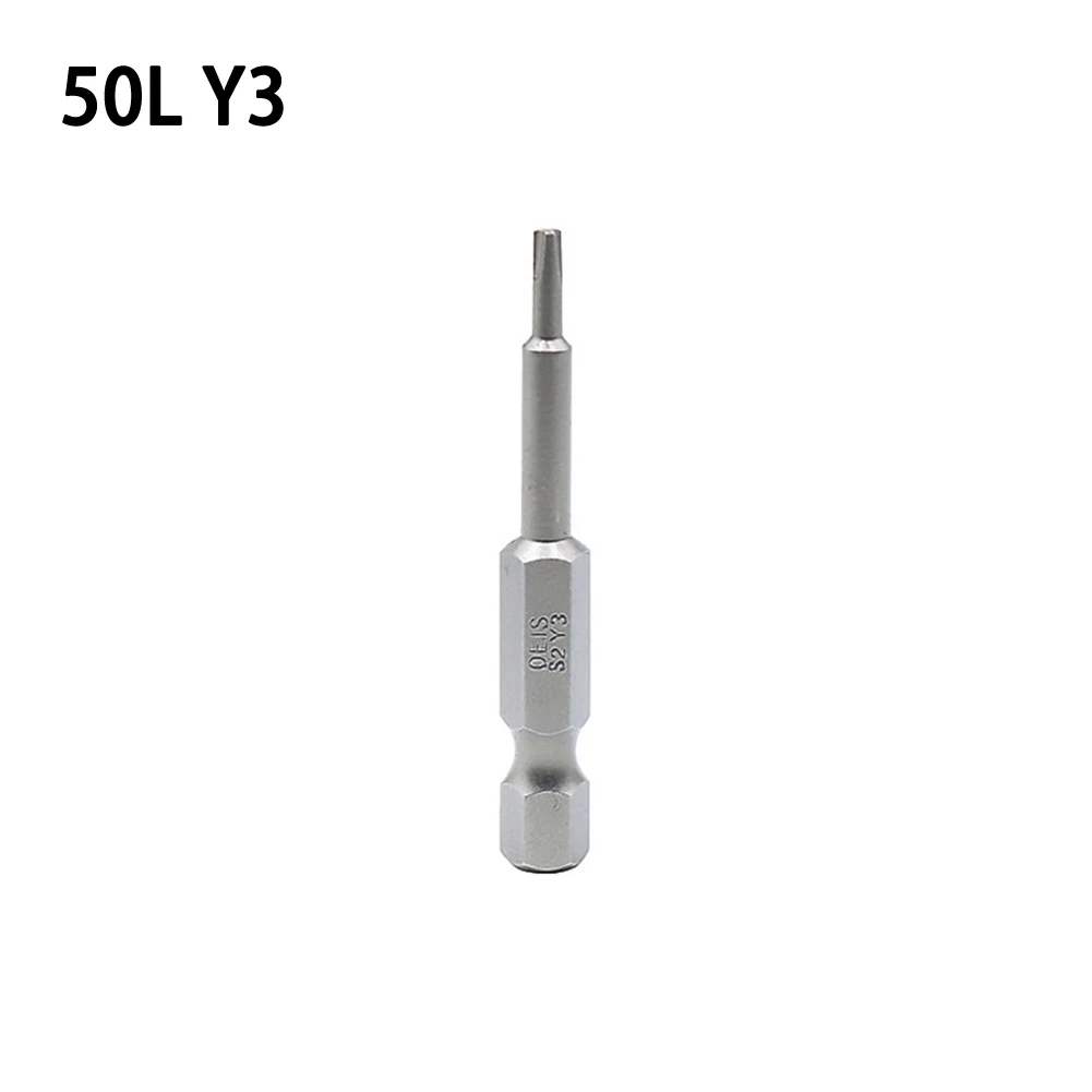 

Y Shaped Screwdriver Bits Tri-wing (6.35mm Hex) 1/4Inch Hex Shank 50mm 50mm Length Accessories For Bike Grey Parts
