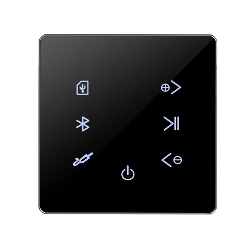

2 шт., Bluetooth-усилитель в стене, USB, SD-карта, музыкальная панель, фоновая аудиосистема для умного дома, стерео, для отеля, ресторана (черный)