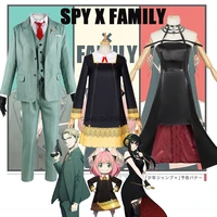 anime spy%c3%97family cosplay parent child costume full set suit blackdress cute skirt yor forger anya forger loid forger spy killer