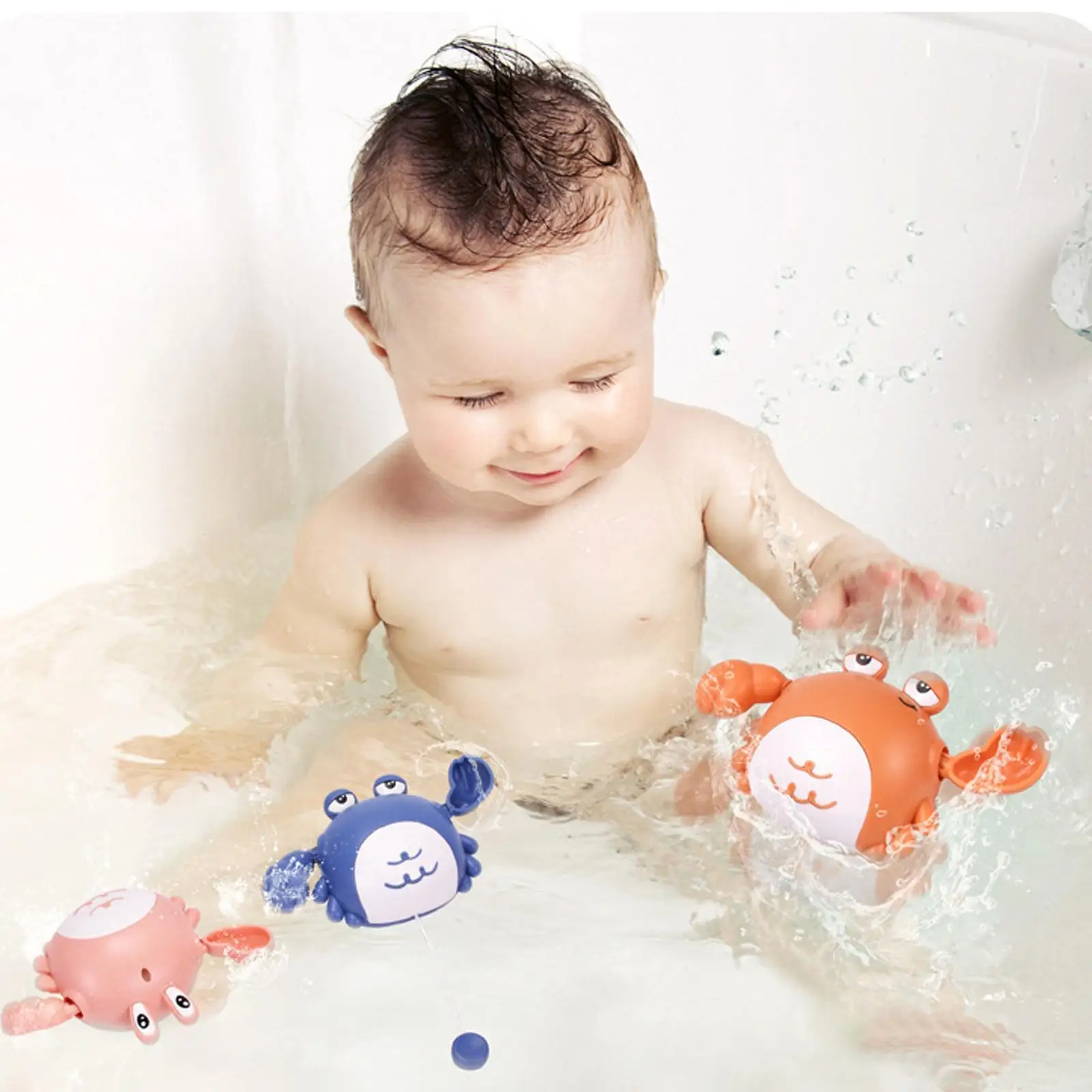 Cute Crab Baby Bathing Toys For Kids Swimming Bath Beach Toys Cartoon Animal Water Clockwork Infant Infant Toddler Gifts To N5L4