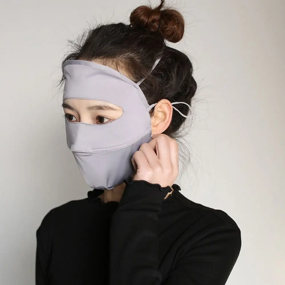 Маска для лица с защитой от УФ-лучей однотонная женская Солнцезащитная маска из