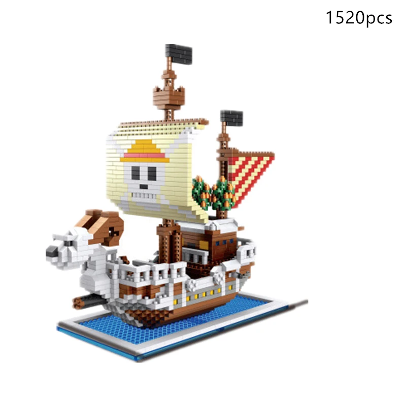 Тысяча солнечных блоков кирпичей ходячие счастливые пиратские корабли