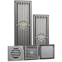 stainless steel floor drain grey invisible shower drainer kitchen odor resistant drain cover bathroom fast drainage accessories