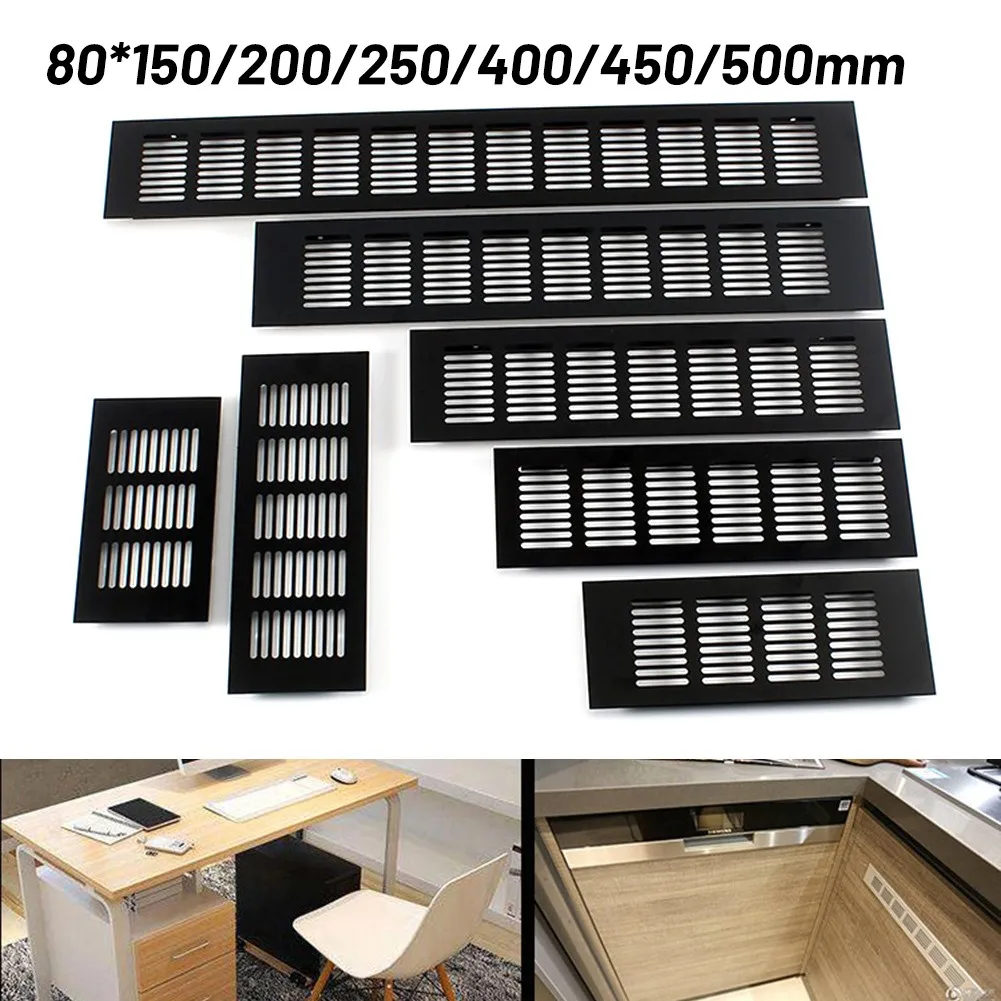 

Aluminum Alloy Black Alloy Rectangular Air Vent Grille Ventilation Cover For Cabinets Wardrobes Cupboard Furniture Accessories