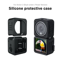 dual screen power version silicone case for dji action 2 camera protecticve anti slip split type cover protection frame case